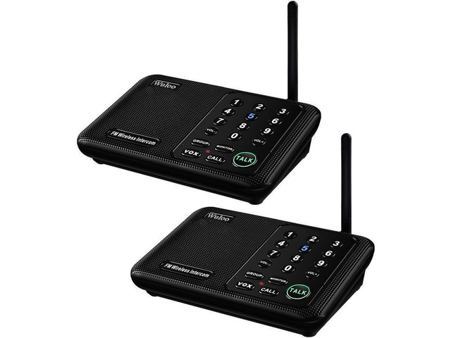 Wuloo Intercoms Wireless for Home 1 Mile (5280 Feet) Range 10 - Channel, Wireless Home Intercom System for House Business Office, Room to Room...