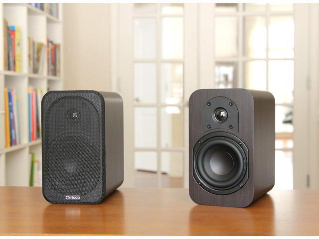 Micca RB42 Reference Bookshelf Speaker with 4-Inch Woofer and Silk Tweeter (Dark Walnut, Pair)