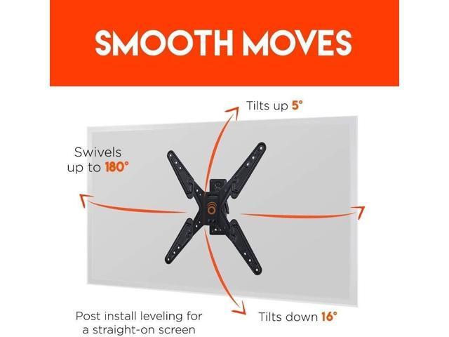 SleekStud Swivel Full Motion TV Wall Mount Bracket for 26-58 Inch TVs Extend and Tilt Your TV - Easy Single Stud Install