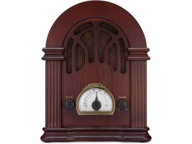 ClearClick Retro AM/FM Radio with Bluetooth - Classic Wooden Vintage Retro Style Speaker