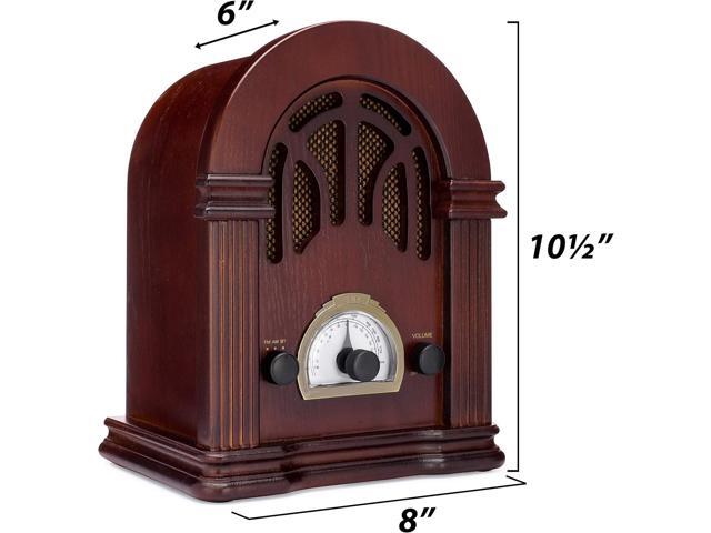 ClearClick Retro AM/FM Radio with Bluetooth - Classic Wooden Vintage Retro Style Speaker