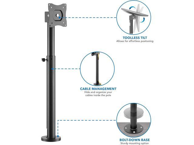 Mount-It! Point-of-Sale Register Stand for Checkout Stations and Screens with VESA Patterns Height Adjustable Pole with Bolt-Down Base, VESA 75,...