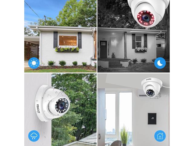 ZOSI 4 Pack 2MP 1080p HD-TVI Home Security Camera Outdoor Indoor 1920TVL, 24PCS LEDs, 80ft Night Vision, 90°View Angle, Weatherproof Surveillance...