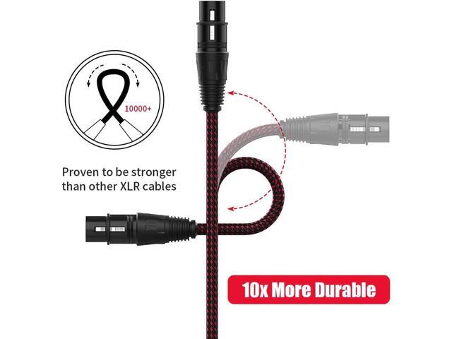XLR Cable 6ft 2Pack, Heavy Duty Nylon Braided XLR Microphone Cable Male to Female 3Pin Balanced Microphone Cable Compatible with Shure SM...