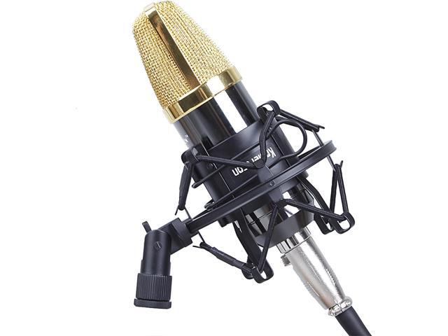 Koolertron Microphone Shock Mount,Mic Clip Holder,Universal 50MM Anti-Vibration Mic Holder for 48MM-54mm Diameter Studio Condenser Mic (Black)