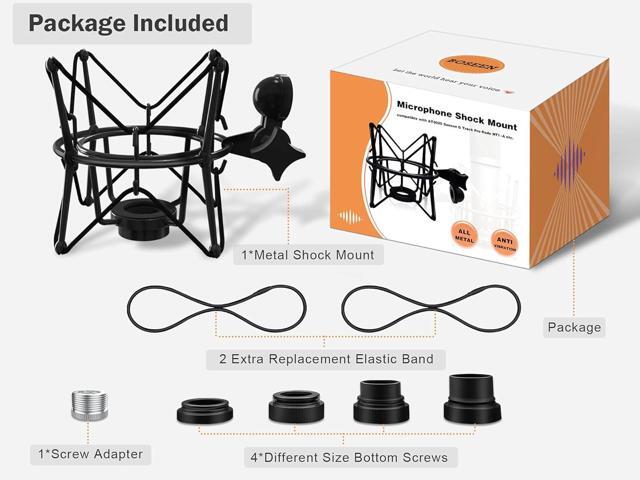 Microphone Shock Mount Mic Holder - Anti Vibration Spider Shockmount Compatible with Many Condenser Mics Like AT2020 MXL 770 MXL 990 Samson G Track...