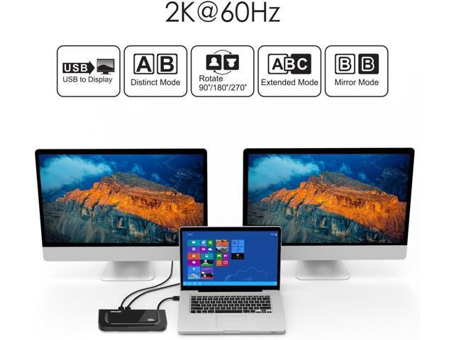 WAVLINK USB 3.0 and USB C Universal Docking Station Dual Video Monitor Display DVI HDMI VGA Gigabit Ethernet, Audio, 6 USB Ports for Laptop,...