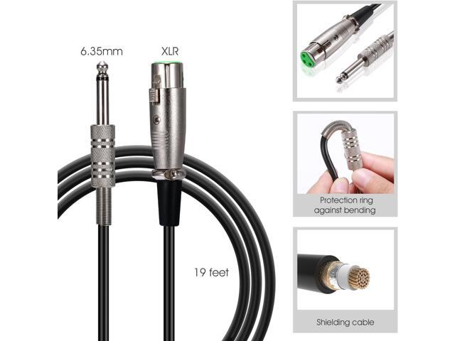 HOTEC Premium Vocal Dynamic Handheld Microphone with 19ft Detachable XLR Cable and ON/Off Switch (Metal Black) (H-W07)