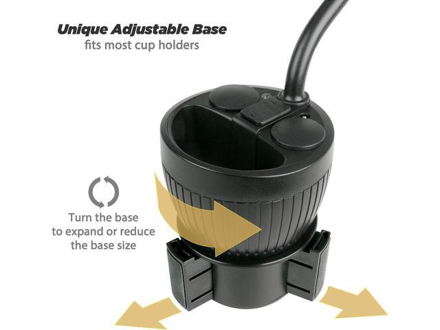 Scosche MAGPCUP MagicMount PowerHub Magnetic Cup Holder Phone Mount for Car, Charge Multiple Devices, Adjustable to Fit Most Cupholders, Black XL