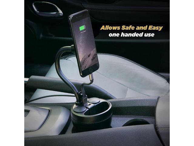 Scosche MAGPCUP MagicMount PowerHub Magnetic Cup Holder Phone Mount for Car, Charge Multiple Devices, Adjustable to Fit Most Cupholders, Black XL