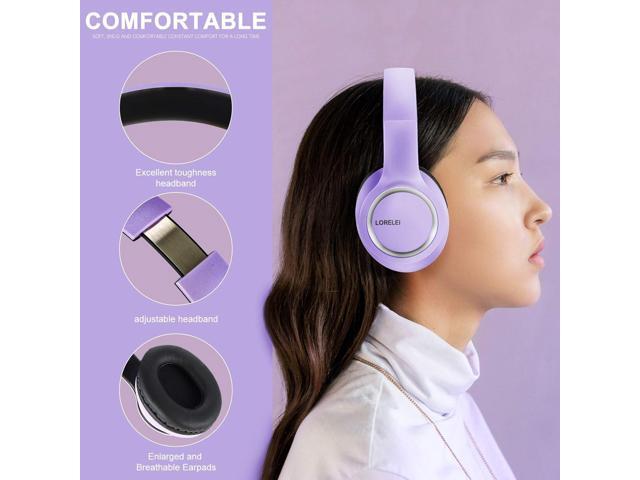 LORELEI X8 Over-Ear Wired Headphones with Microphone with 1.45m-Tangle-Free Nylon Line & 3.5mm Plug,Lightweight Foldable & Portable Headphones for...