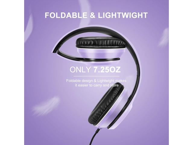 LORELEI X8 Over-Ear Wired Headphones with Microphone with 1.45m-Tangle-Free Nylon Line & 3.5mm Plug,Lightweight Foldable & Portable Headphones for...