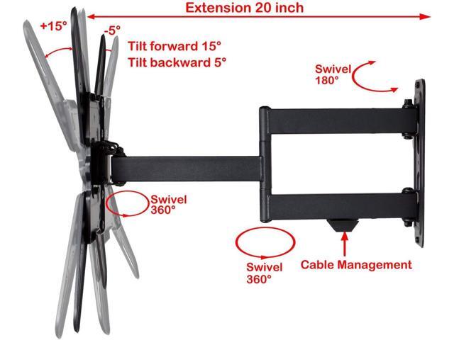 VideoSecu ML531BE2 TV Wall Mount kit with Free Magnetic Stud Finder and HDMI Cable for Most 26-55 TV and New LED UHD TV up to 60 inch 400x400 Full...