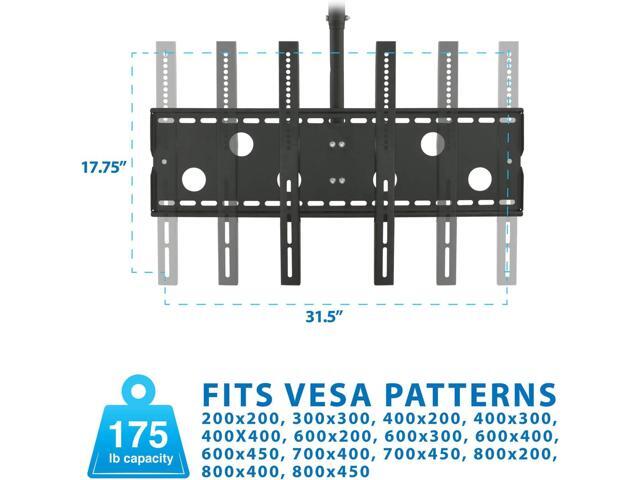 Mount-It Ceiling TV Mount For 32 37 40 42 43 50 55 60 65 70 Inch Flat Panel Televisions, Articulating Hanging Swivel TV Pole Bracket Adjustable...