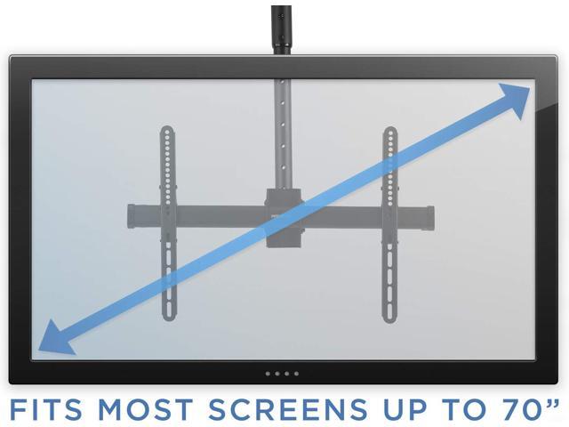 Mount-It! Dual Screen TV Ceiling Mount for 37' to 70' TVs, Telescoping Adjustable Height Pole, Ceiling Bracket Fits Vaulted and Sloped Ceilings...