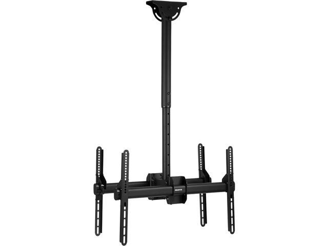 Mount-It! Dual Screen TV Ceiling Mount for 37' to 70' TVs, Telescoping Adjustable Height Pole, Ceiling Bracket Fits Vaulted and Sloped Ceilings...