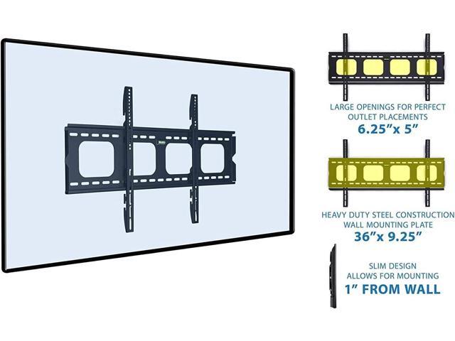 Mount-It! Low-Profile TV Mount Flush Large TV Wall Mount Slim Fixed TV Mount for 42-70 in. Screen TVs VESA Compatibility up to 850x450 220...