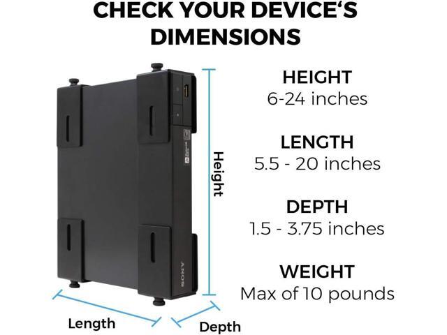 HumanCentric Adjustable Device Wall Mount, Cable Box and Modem Bracket, Adjustable Wall Adapter for Small and Wide or Narrow Devices Like Cable...