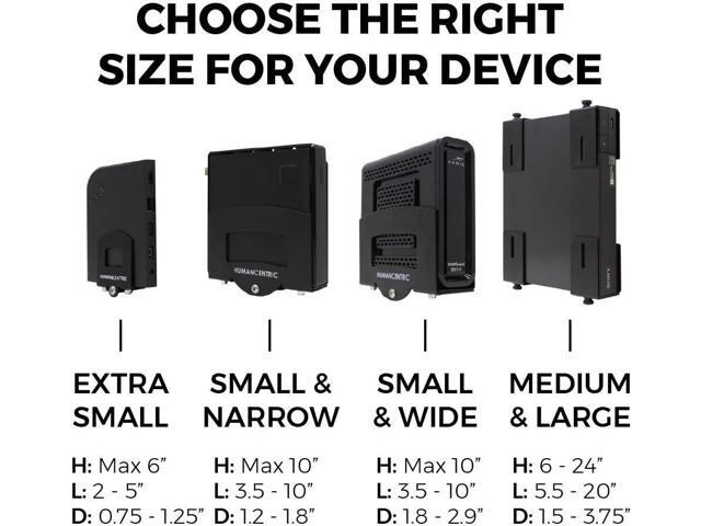 HumanCentric Adjustable Device Wall Mount, Cable Box and Modem Bracket, Adjustable Wall Adapter for Small and Wide or Narrow Devices Like Cable...