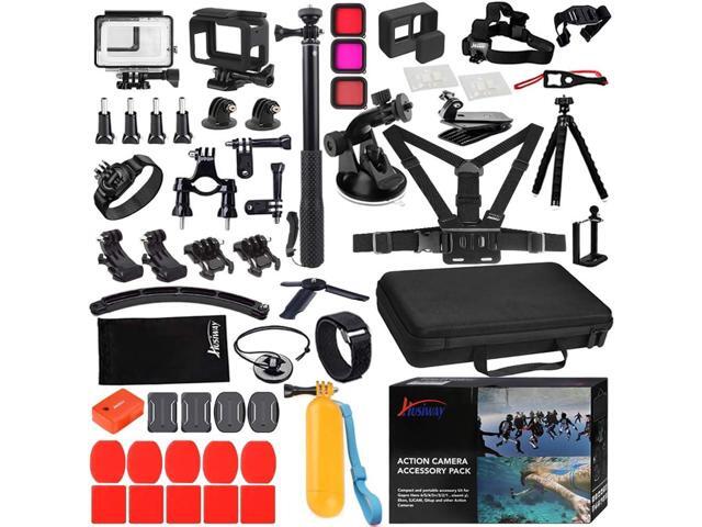 68-in-1 Accessory Kit for GoPro Hero 7 6 5 Black GoPro7 Action Camera Filter Frame Waterproof Housing Case Bundle 60A