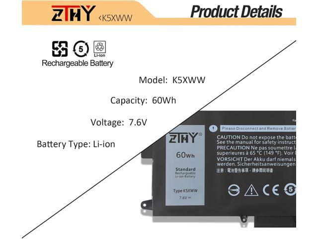 ZTHY K5XWW Battery Replacement for Dell Latitude 7389 Latitude 7390 Latitude 12 5000 5289 2-in-1 L3180 E5289 P29S001 P29S002 Series Laptop 451-BBZC...