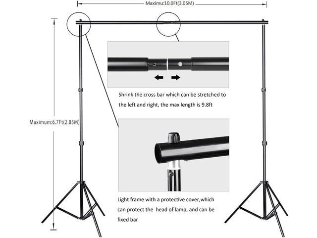 SLOW DOLPHIN Photo Background Support System with Backdrop Stand Kit, 100% Pure Muslin 6.5 Ft x 10 Ft Chromakey Green Screen Backdrop,Clamp, Carry...