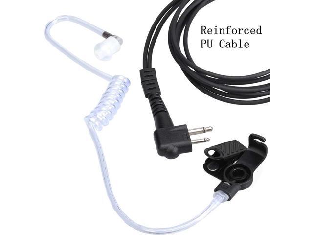 Earpieces for Motorola Walkie Talkies with Mic 2 Pin Acoustic Tube Headset and PPT for CP200 GP2000 XU1100 PRO1150 MU12 (2 Pack)