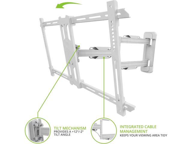 Kanto PS350W Full Motion Articulating TV Wall Mount for 37-inch to 60-inch TVs Low Profile & 22' Extension VESA Compatible up to 600 x 400 White