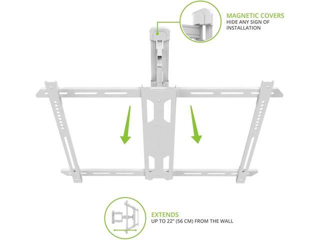 Kanto PS350W Full Motion Articulating TV Wall Mount for 37-inch to 60-inch TVs Low Profile & 22' Extension VESA Compatible up to 600 x 400 White