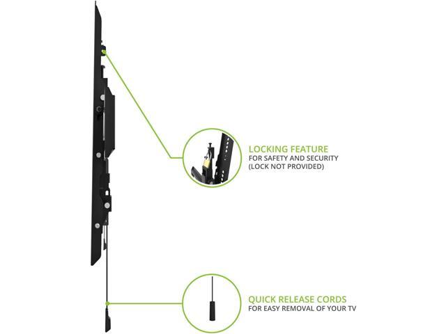 Kanto PT400 Tilting TV Mount for 40' to 90' TVs Up to 150 lb VESA 800 x 400 12° of Tilt Low Profile Design Extra Wide Wall Plate Black