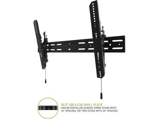 Kanto PT400 Tilting TV Mount for 40' to 90' TVs Up to 150 lb VESA 800 x 400 12° of Tilt Low Profile Design Extra Wide Wall Plate Black