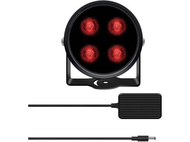 4 LED Waterproof IR Illuminator 90 Degree Wide Angle Long Range Infrared Light, 80ft 850nm IR Flood Lights with Power Adapter for Night Vision...