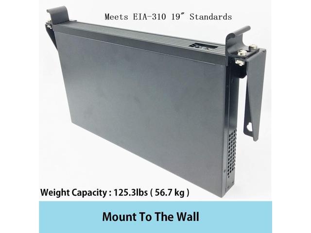 JINGCHENGMEI 1U 19' Vertical Wall Mount Rack- Heavy Duty Wall Mount Patch Panel Bracket for Data and Network Equipment,Supports 125lbs (1U150)