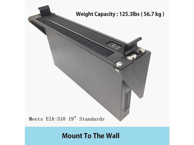 Jingchengmei 1U Disassembled Rack Mount Cable Management Panel with Brush for Cable Entry for 19-Inch Rack or Cabinet Black (BF01UAB2)