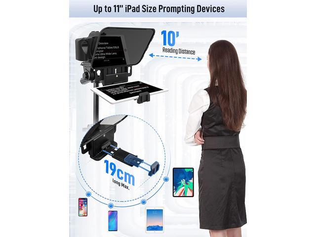 Desview T3 Teleprompter, Teleprompters for Smartphone Tablets up to 11 inch 70/30 Beam Splitter Glass with Remote Control for Camera Video...