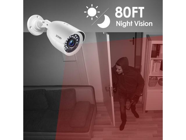 ZOSI 4 Pack HD-TVI 1920TVL 1080p Home Security Camera Outdoor Indoor, Weatherproof Surveillance CCTV Bullet Camera with 80ft Long Night Vision and...