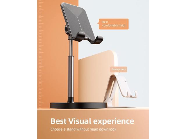 Cell Phone Stand, Angle Height Adjustable Phone iPAD Stand for Desk, Thick Case Friendly iPhone Holder Stand for Desk, Compatible with All Mobile...