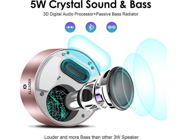 XLEADER Mini Bluetooth Speaker (Travel Case Provided) HD Sound & Rich Bass, Touch Design, 12-15H Playtime, Support Aux Input, Micro SD, Mic, for...