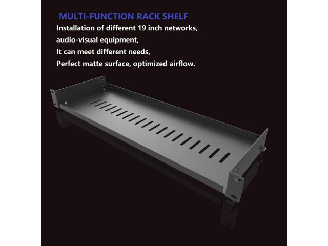 Jingchengmei 2 Pack of 1U Vented Cantilever Server Rack Mount Shelf 6' (154mm) Deep for 19' Network Cabinet or Equipment Rack, Disassembled...