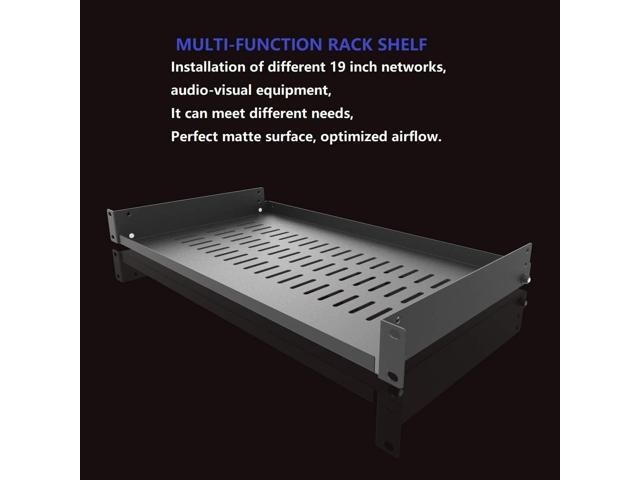Jingchengmei 1U Disassembled Vented Cantilever Server Rack Mount Shelf 10'(254mm) Depth for 19-Inch Network/AV Equipment Rack and Cabinet(1U10V)