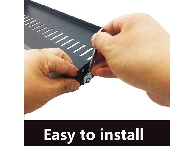 JINGCHENGMEI 1U Vented Rack Shelf Universal Rack Tray No Lip for 19 Inches Network Cabinet or Server Rack (6 Inches Deep)
