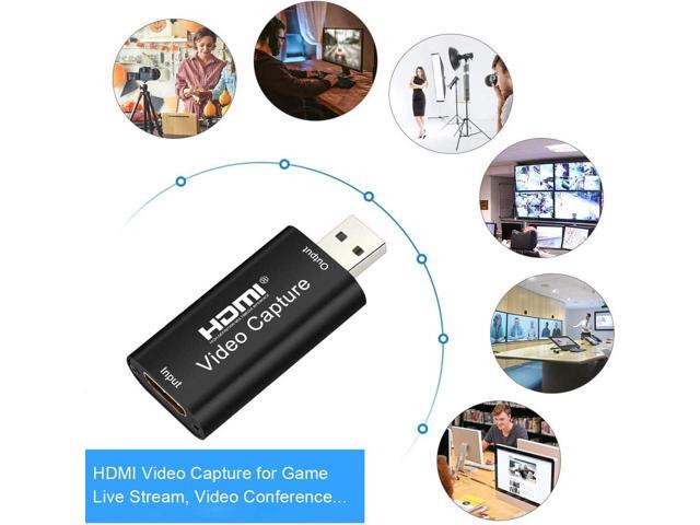HDMI Video Capture Card, 4K HDMI to USB Capture Card Full HD 1080P 30fps, Record via DSLR, Camcorder, Action Cam for Live Streaming, Compatible...