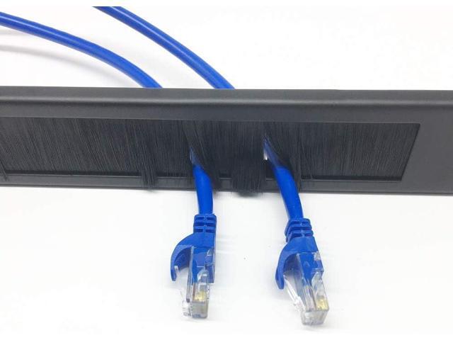 5 Pack 1U Brush Cable Manager Horizontal Rack Mount Cable Management Strip Panel for 19-inch Server Rack or Network Cabinet