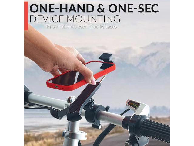 New 2024 Bicycle & Motorcycle Phone Mount - The Most Secure One-Handed Bike Phone Holder for iPhone, Samsung or Any Smartphone. Stress-Resistant...