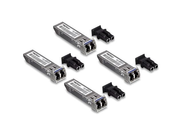 TRENDnet SFP Single-Mode LC Module 4-Pack, TEG-MGBS10/4, For Single Mode Fiber, Distances up to 10km(6.2 Miles), Gigabit SFP, Supports Up to...