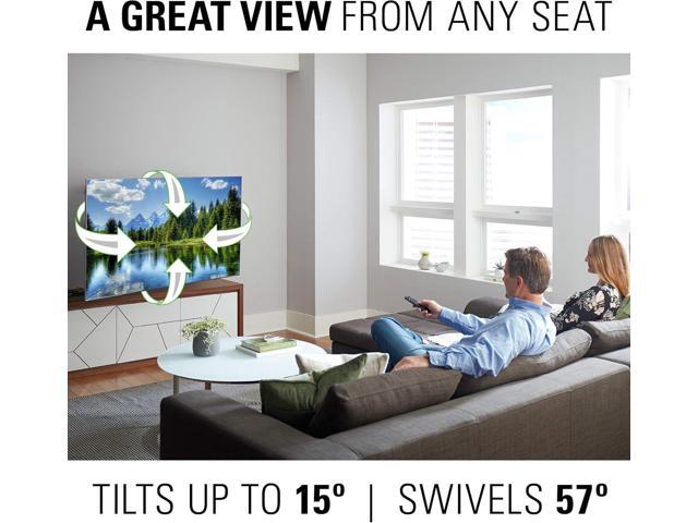 SANUS Full Motion TV Wall Mount for 42 to 90 TVs up to 125lbs Extend, Swivel, Tilt TV Mount - Easy 3-Step DIY Install - Brushed Steel Finish