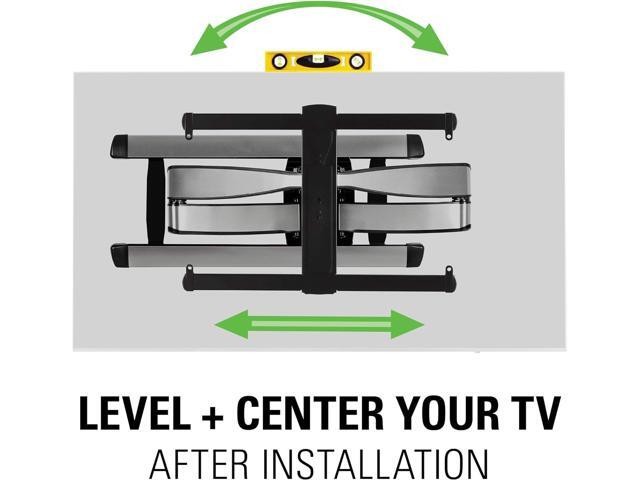 SANUS Full Motion TV Wall Mount for 42 to 90 TVs up to 125lbs Extend, Swivel, Tilt TV Mount - Easy 3-Step DIY Install - Brushed Steel Finish