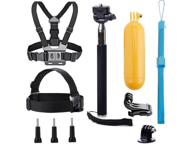 VVHOOY Universal Action Camera Accessories Bundle Head Chest Strap Mount/Selfie Stick/Floating Hand Grip Compatible with Dragon Touch/AKASO EK7000...