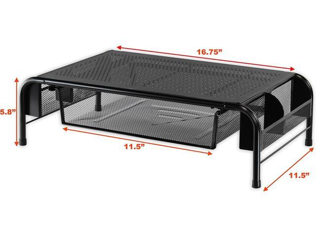 Simple Houseware 2PK Metal Desk Monitor Stand Riser with Organizer Drawer