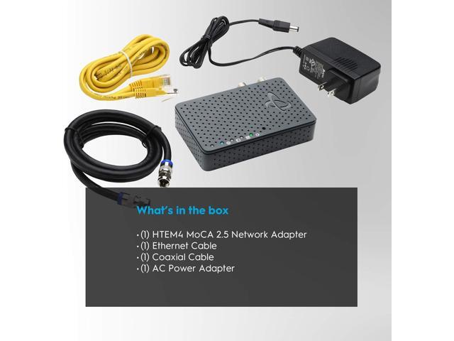 Hitron Bonded MoCA 2.5 Network Adapter for Ethernet Over Coax (Add-on 1 Pack) 1 Gbps Ethernet, 2.5 Gbps Over existing Coax Cables Ideal...